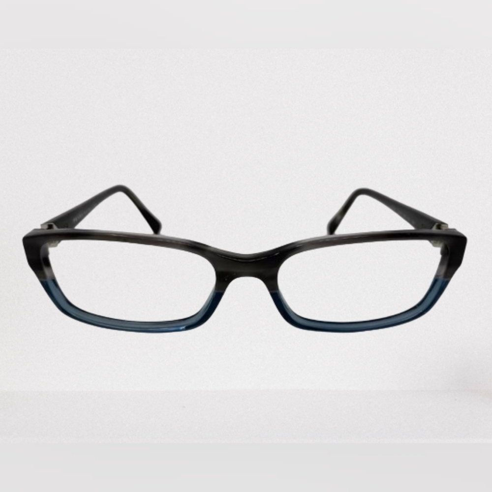 Authentic Prada Italy VPR 07N RY0-101 55-17-140 Gray/Blue Full Rim Eyeglasses Fr